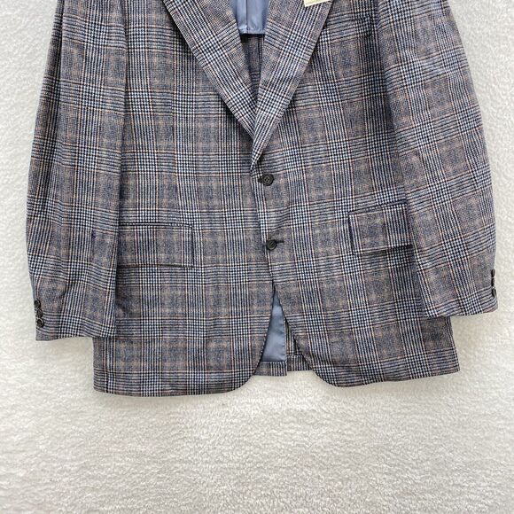 H. Freeman & Son Blazer Men's 44L Grey Glen Plaid Trend Aire Corpcore Jacket - Picture 9 of 16